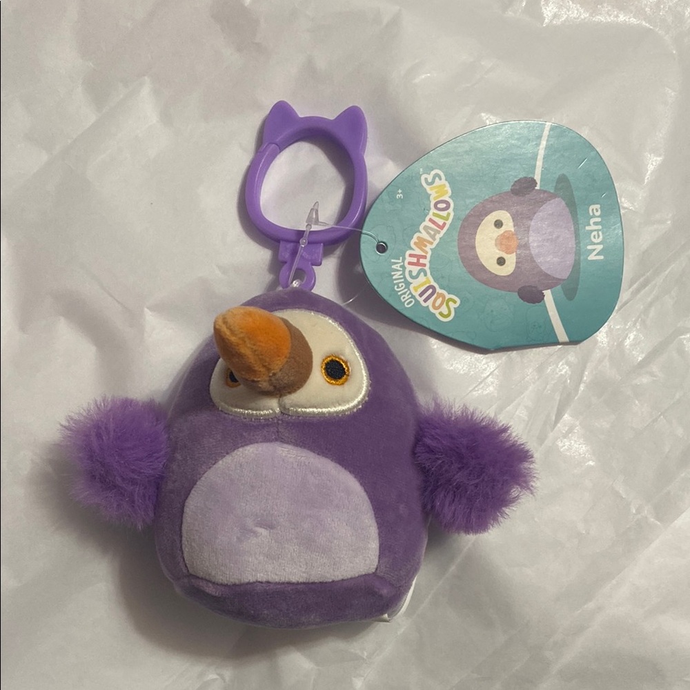 The Original Squishmallows Neha The DodoBird Clip On; size: 3”